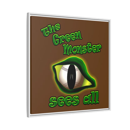 green monster - framed canvas art (brown)