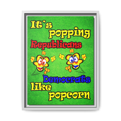 popping like popcorn - framed canvas art (green turf)