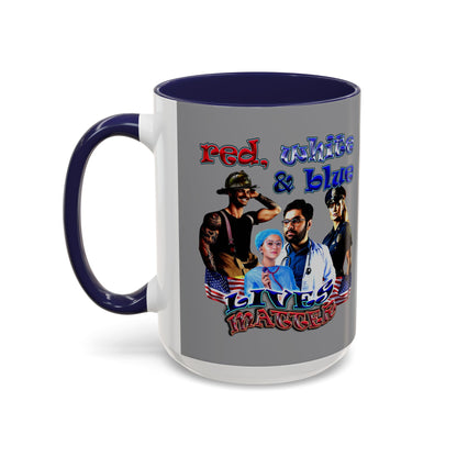 rw&b lives matter - Accent Mug (grey)