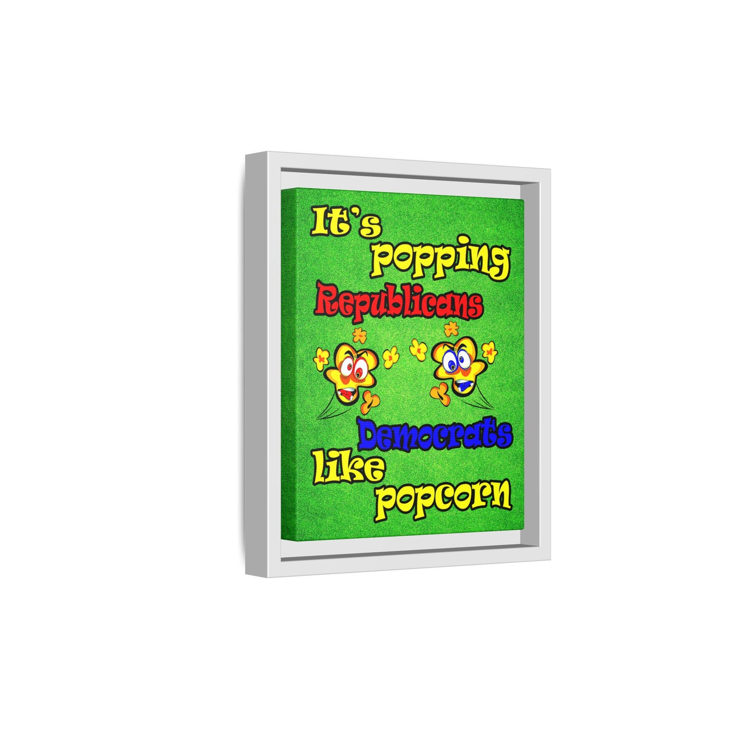 popping like popcorn - framed canvas art (green turf)