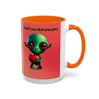 I don't care that your grey - Accent Mug (yellow-orange wave)