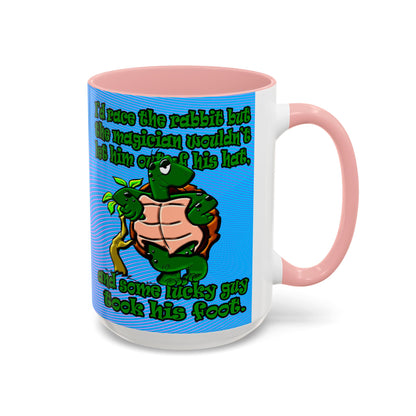 turtle race - Accent Mug (light blue-purple wave)