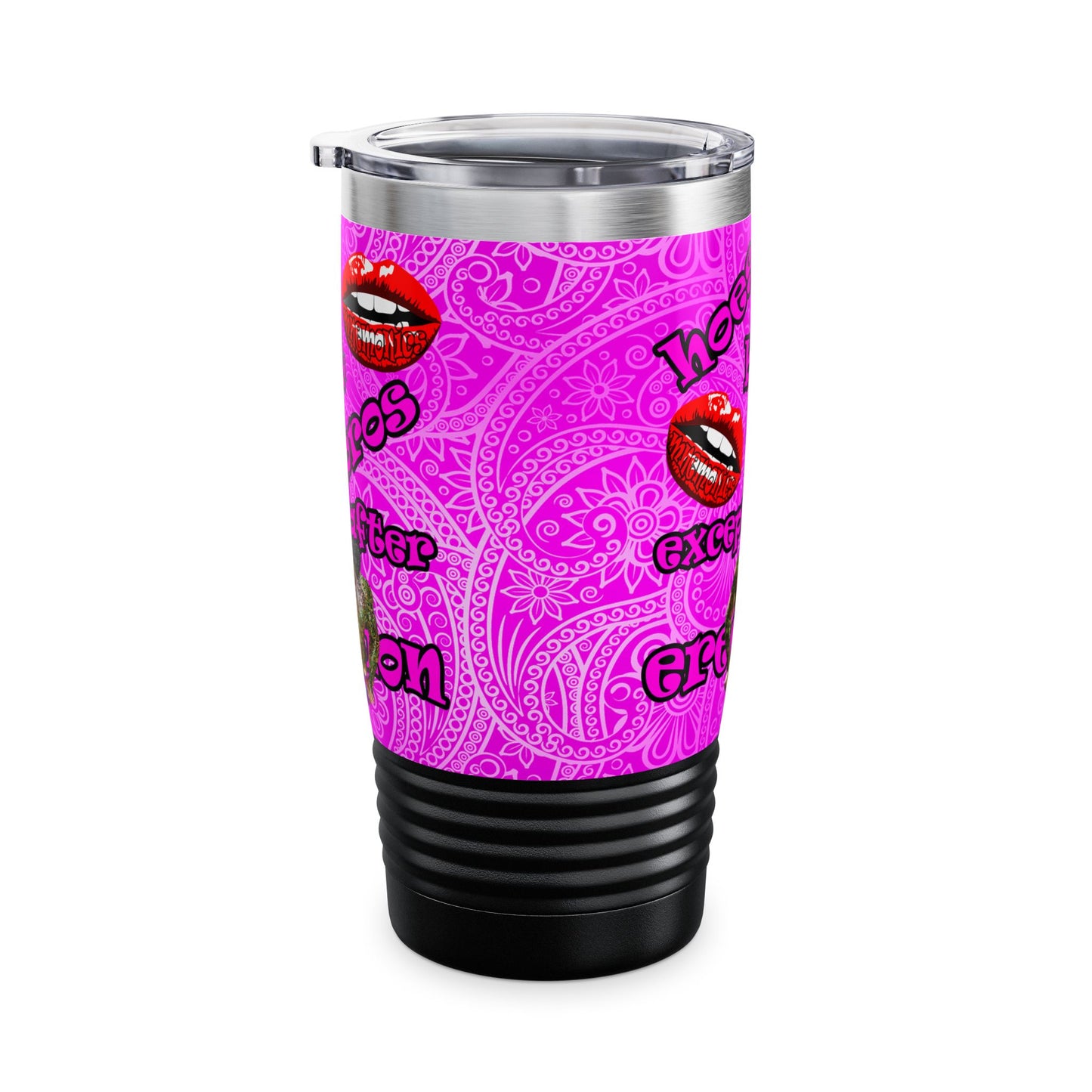 hoes b4 bros - Ringneck Tumbler, 20oz (pink swirl)
