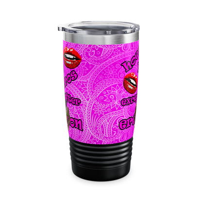 hoes b4 bros - Ringneck Tumbler, 20oz (pink swirl)
