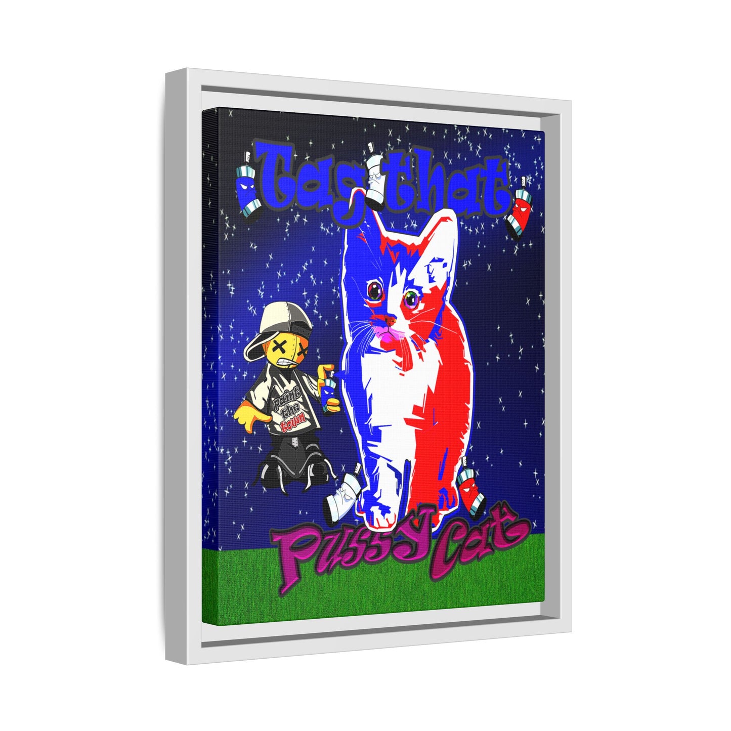 tag that - framed canvas art ('snoops' background)