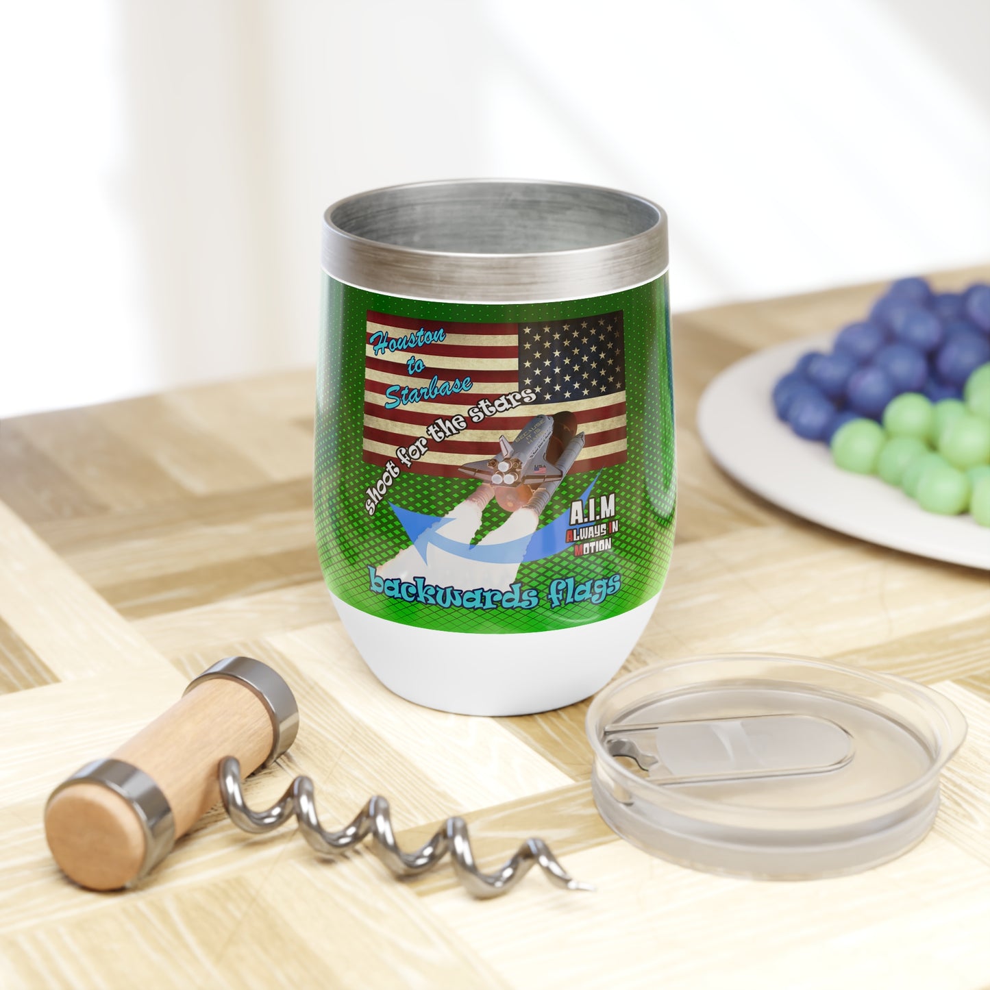 shoot for the stars - Chill Wine Tumbler (logo green)