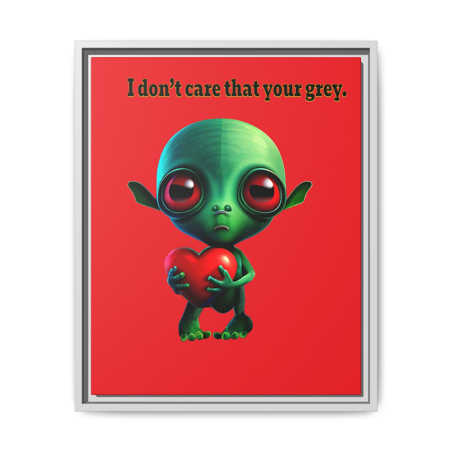I don't care that your grey - framed canvas art (red)