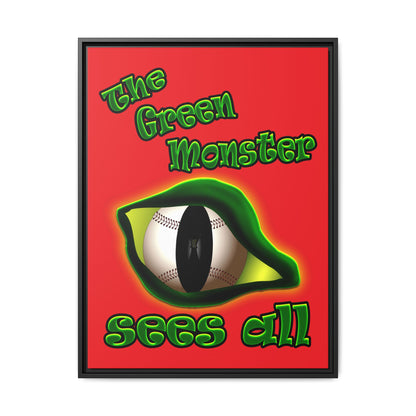 green monster - framed canvas art (red)