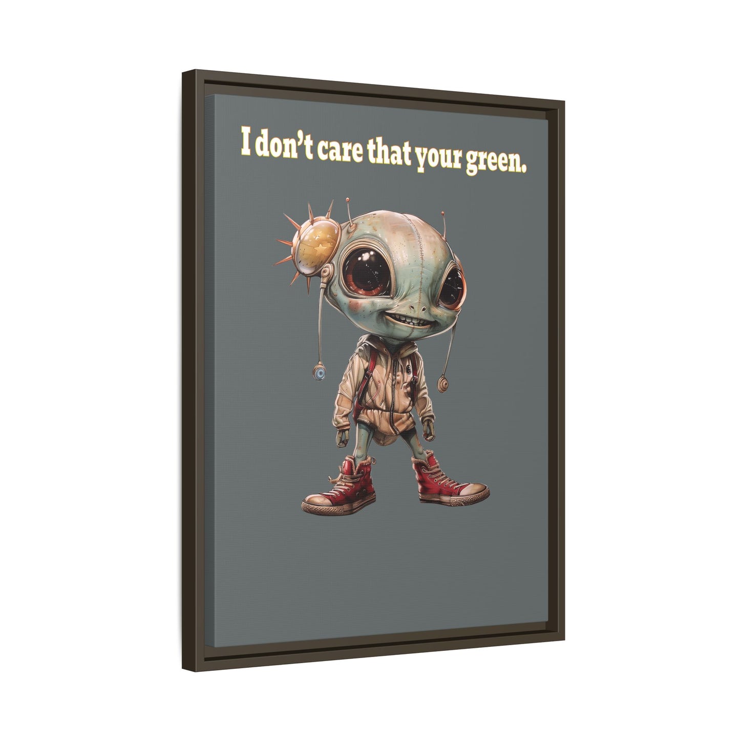 I don't care that your green - framed canvas art (dark grey)