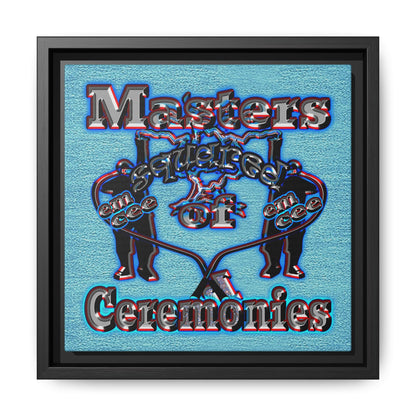 em cee squared - framed canvas art (faded blue)
