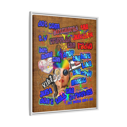 drop the beat - framed canvas art (brown papyrus)