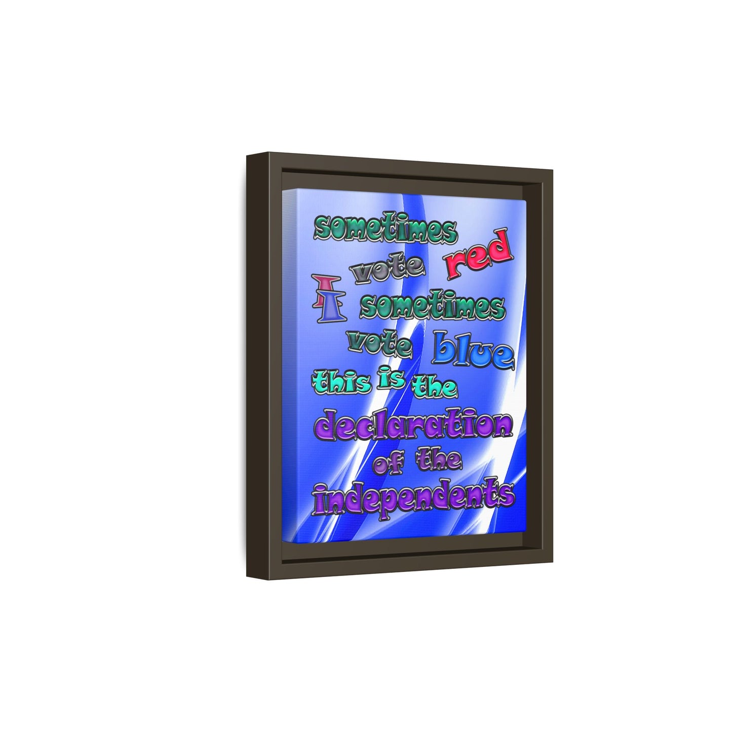 declaration of the independents - framed canvas art (blue-white wave)