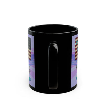 shoot for the stars - Black Mug (light blue-pink wave)