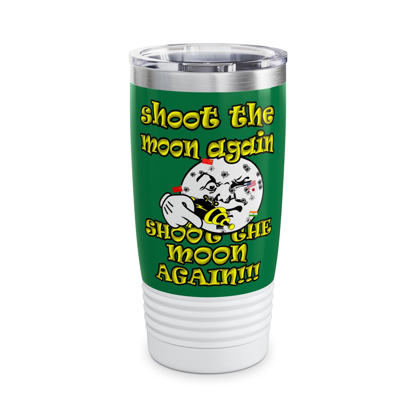 shoot the moon again - Ringneck Tumbler, 20oz (dark green)