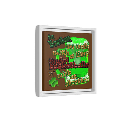 celtics logo - framed canvas art (brown)