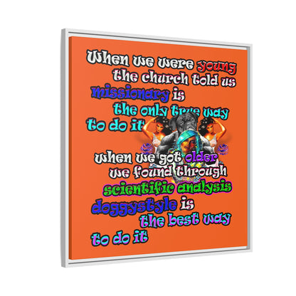 doggystyle - framed canvas art (orange)