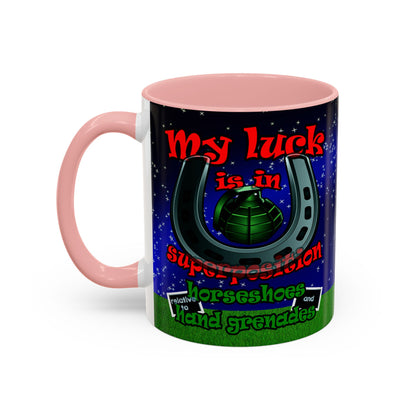 my luck - Accent Mug ('snoops' background)