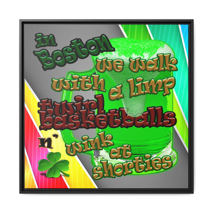 celtics logo - framed canvas art (rainbow split)