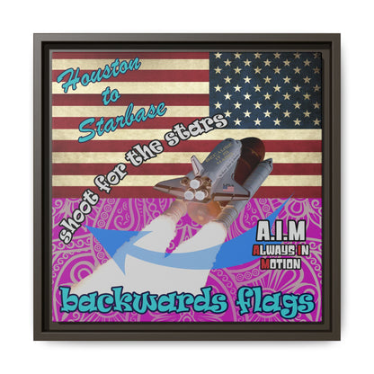 shoot for the stars - framed canvas art (pink swirl)