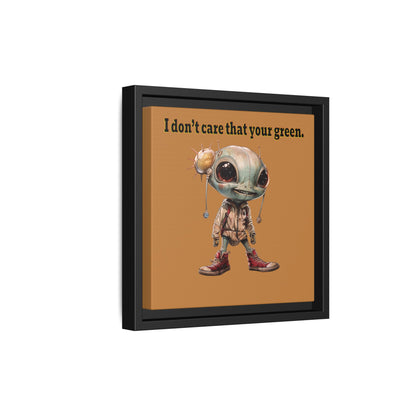 I don't care that your green - framed canvas art (light brown)