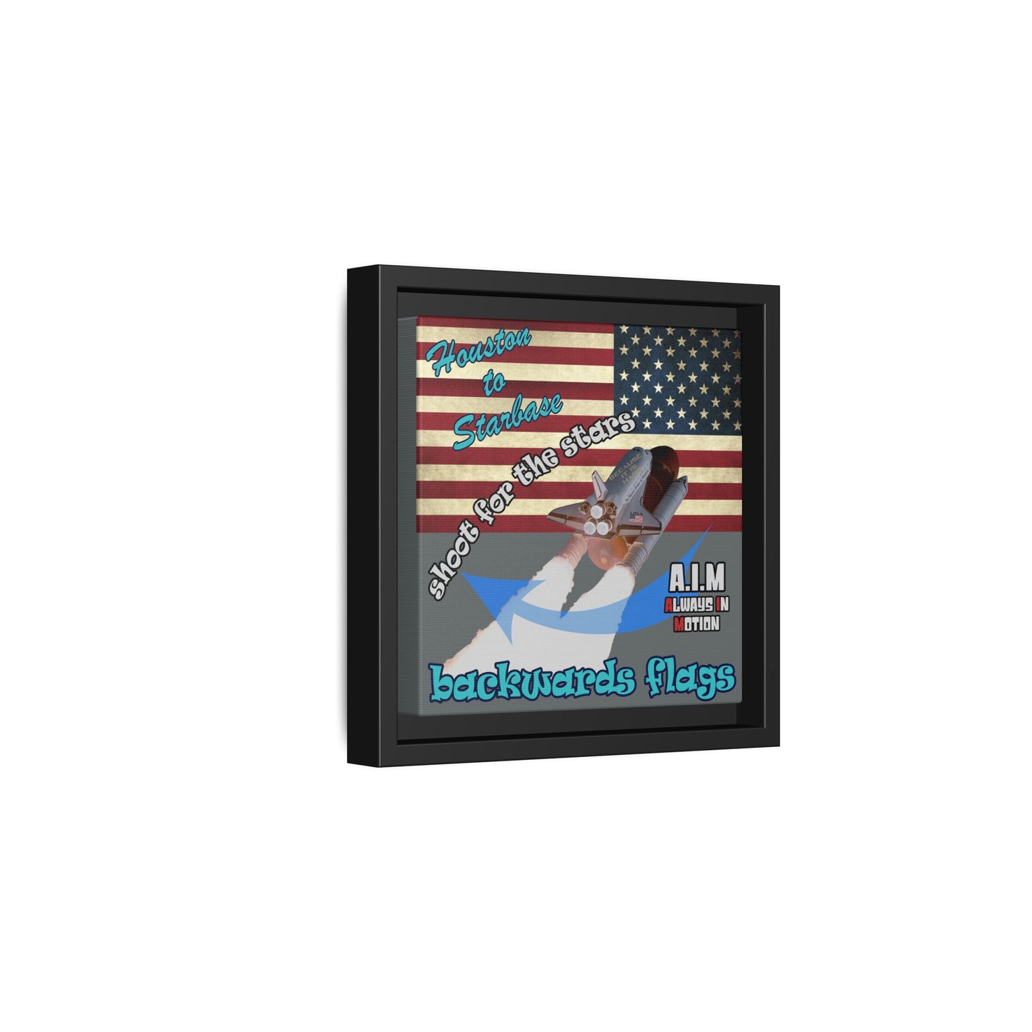 shoot for the stars - framed canvas art (dark grey)