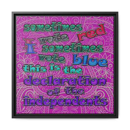 declaration of the independents - framed canvas art (pink swirl)