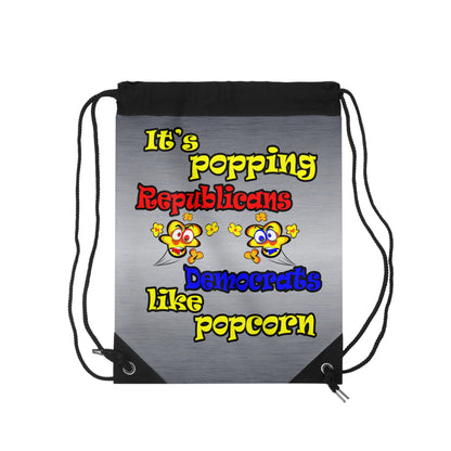 popping like popcorn - Drawstring Bag (brushed nickel)