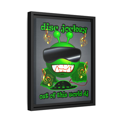 disc jockey - framed canvas art (grey-light grey)