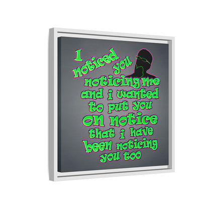 noticed you noticing - framed canvas art (grey-light grey)
