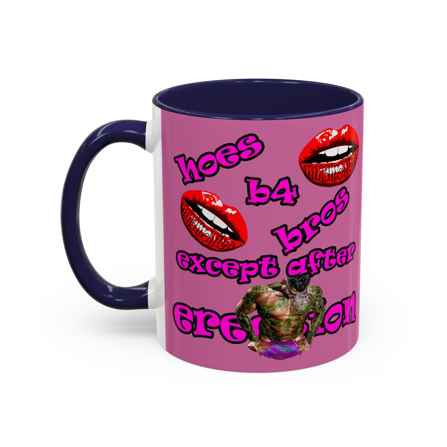 hoes b4 bros - Accent Mug (light pink)