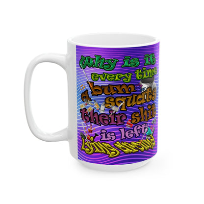 the bum's shit - White Mug (purple wave)