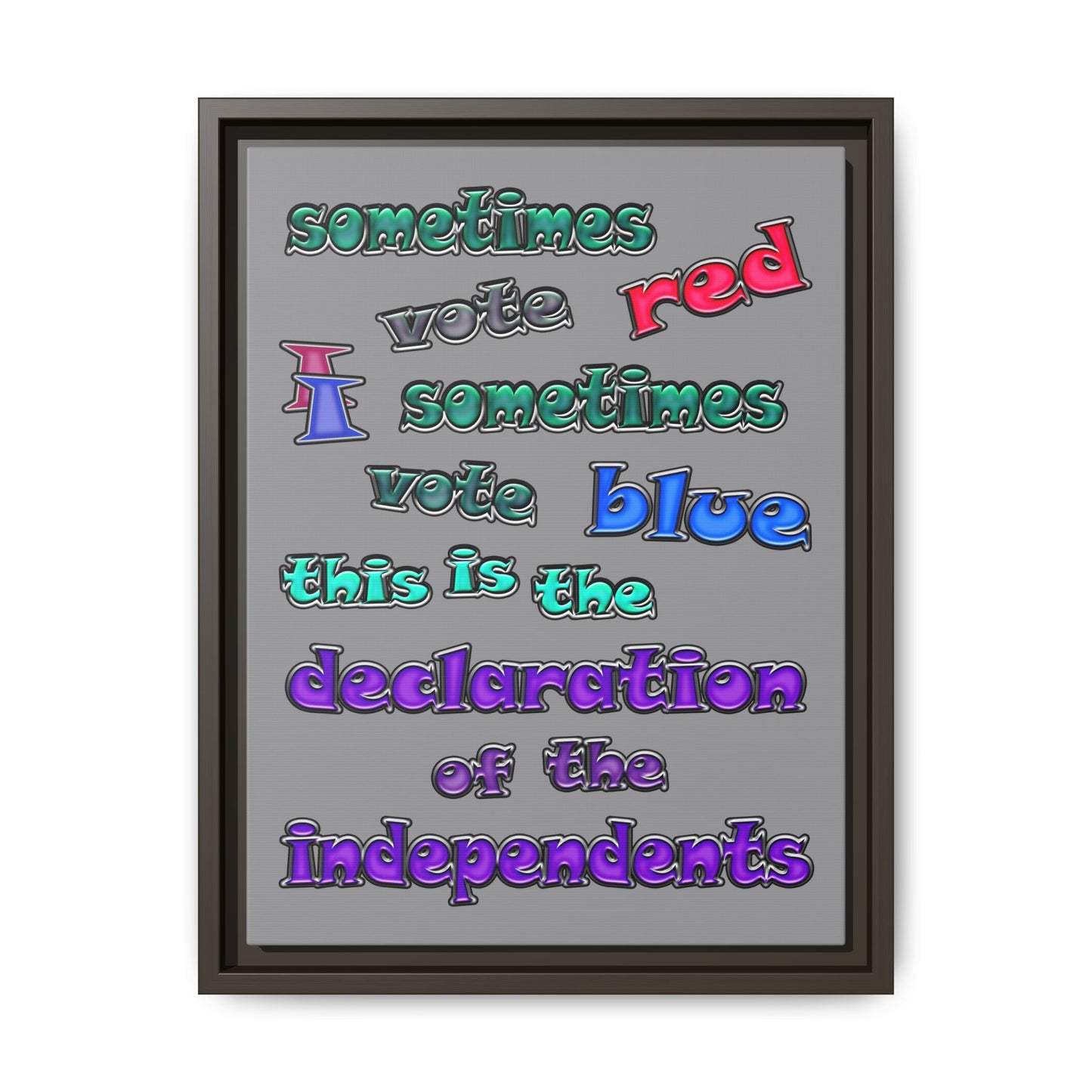 declaration of the independents - framed canvas art (grey)