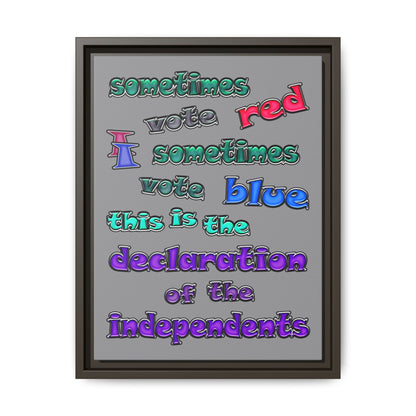 declaration of the independents - framed canvas art (grey)