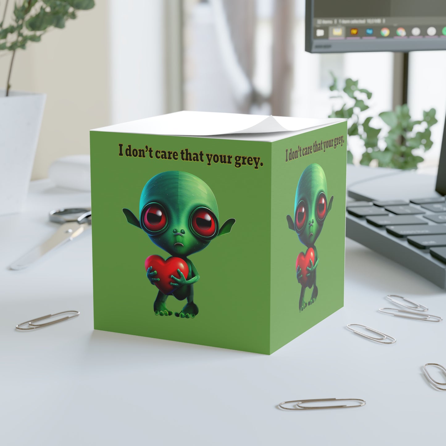 I don't care that your grey - note cube (green)