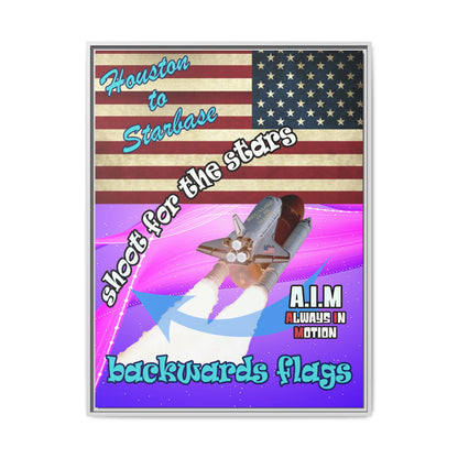 shoot for the stars - framed canvas art (purple-pink wave)