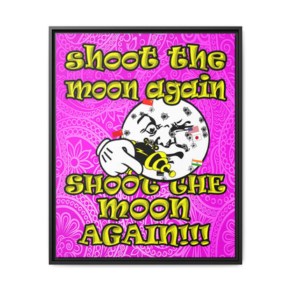 shoot the moon again - framed canvas art (pink swirl)