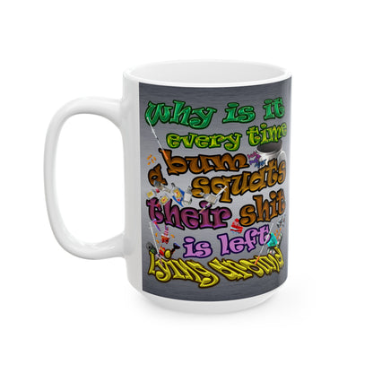 the bum's shit - White Mug (brushed nickel)