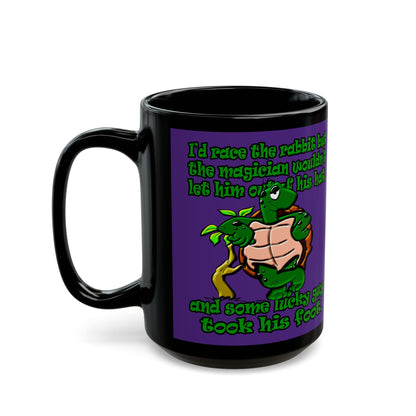 turtle race - Black Mug (purple)