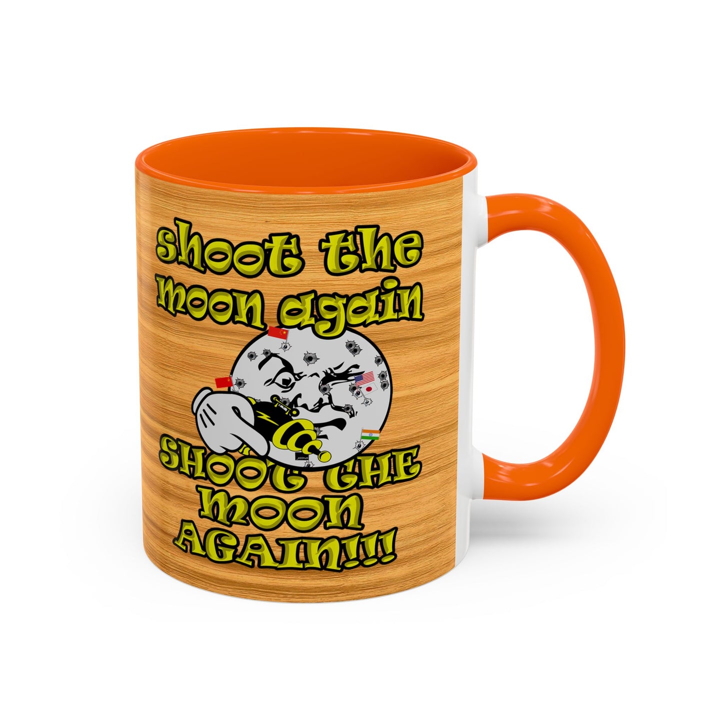 shoot the moon again - Accent Mug (butterscotch wood finish)
