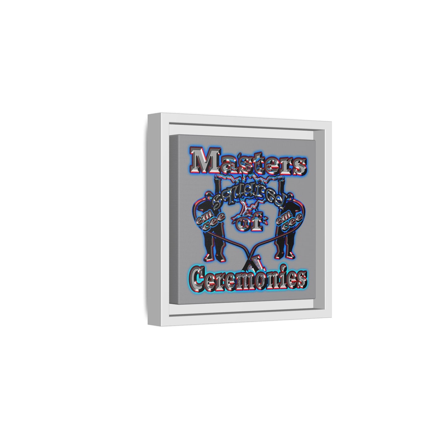 em cee squared - framed canvas art (grey)