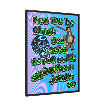 og - framed canvas art (light blue-purple wave)