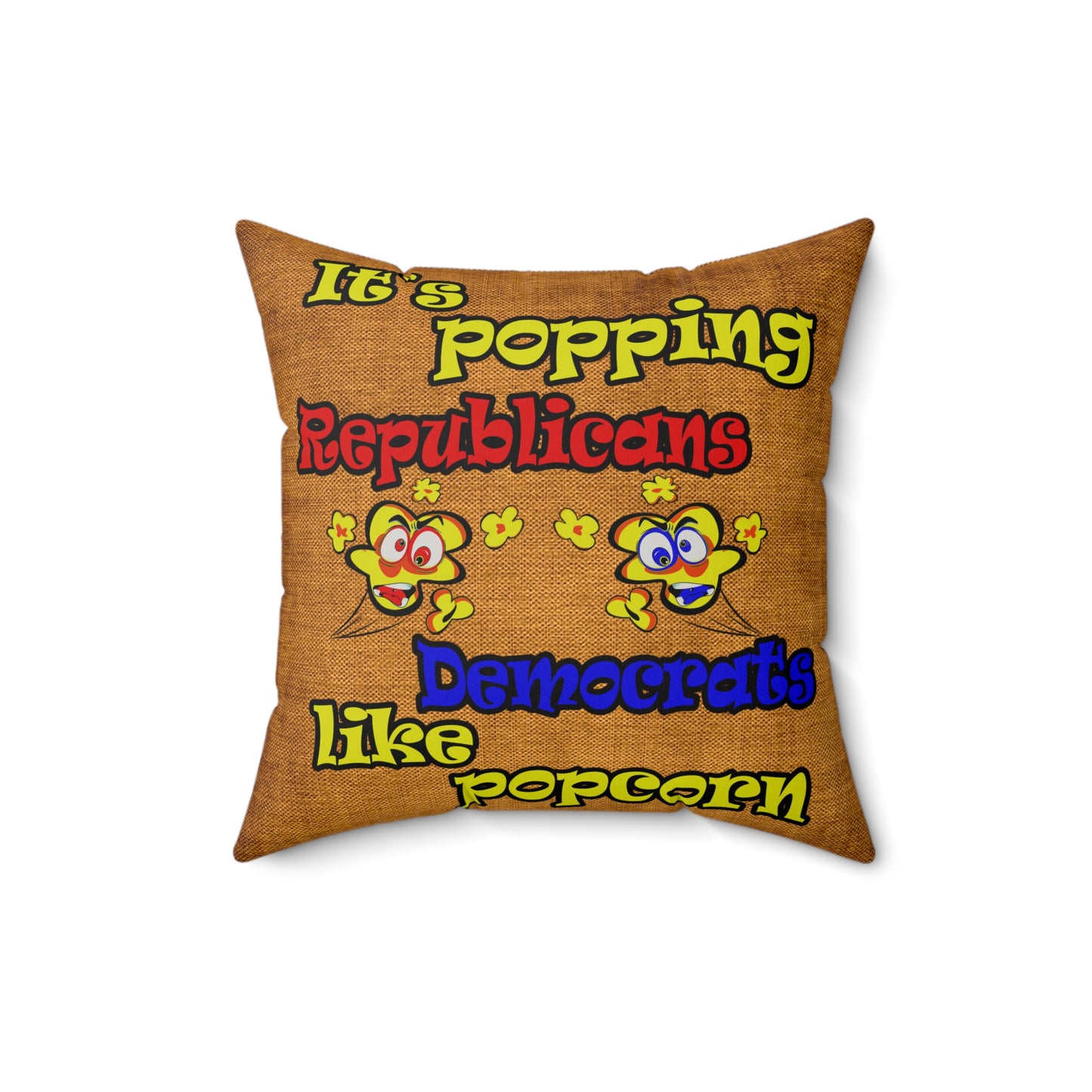 popping like popcorn - Faux Suede Square Pillow - (dichromatic brown papyrus)