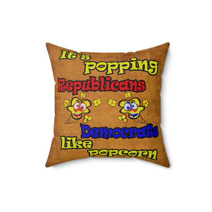 popping like popcorn - Faux Suede Square Pillow - (dichromatic brown papyrus)