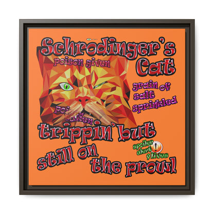 schrodinger's cat - framed canvas art (crusta)