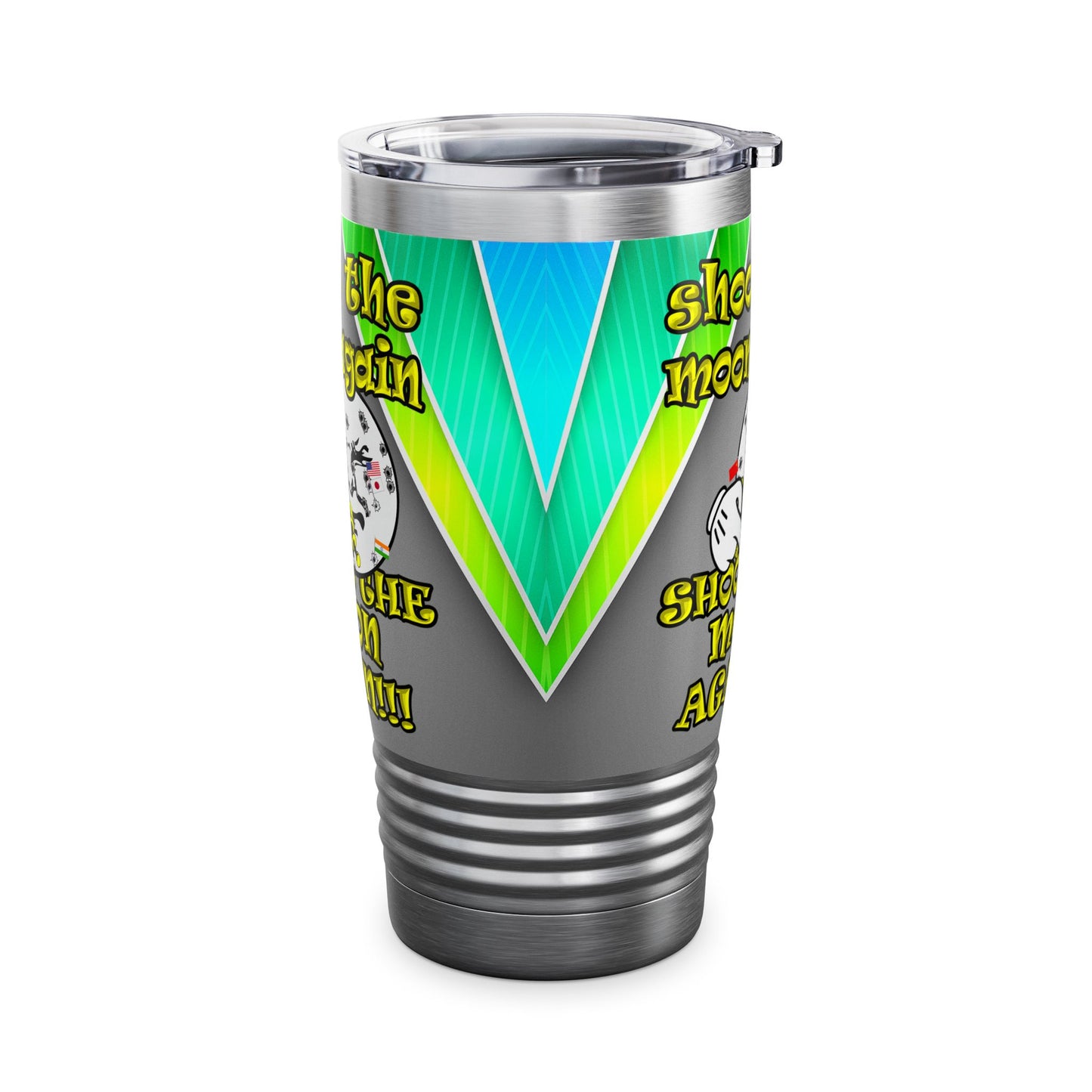 shoot the moon again - Ringneck Tumbler, 20oz (rainbow split)