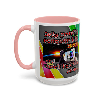 defy conquer reach - Accent Mug (rainbow split)