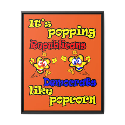 popping like popcorn - framed canvas art (orange)