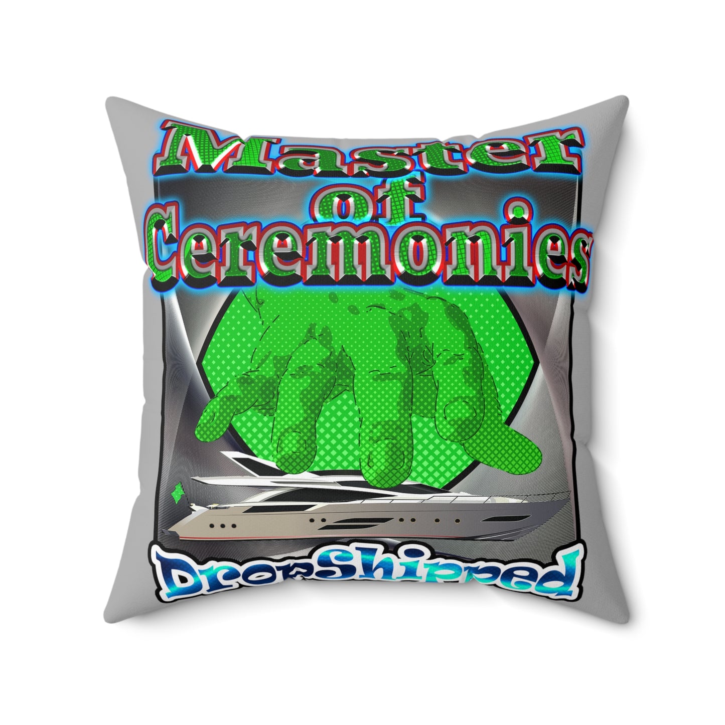 logo - Spun Polyester Square Pillow - (light grey)