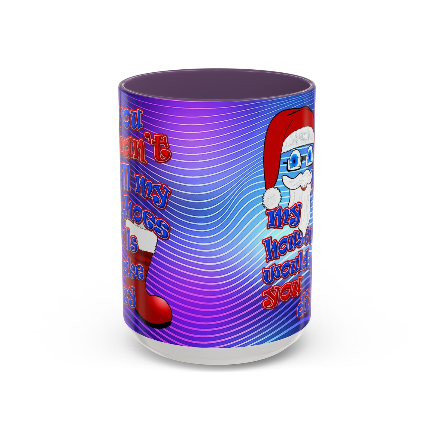 santa's shoes - Accent Mug (purple wave)