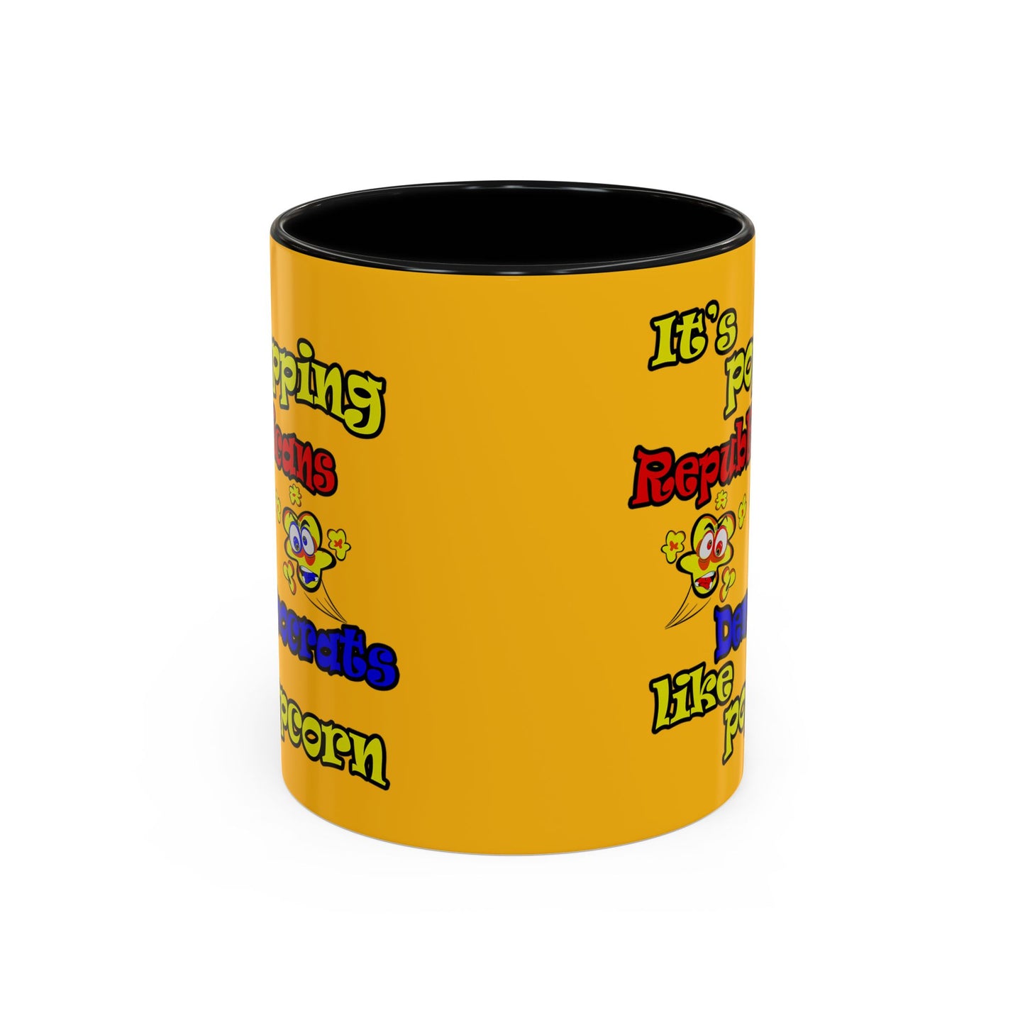 popping like popcorn - Accent Mug (yellow)